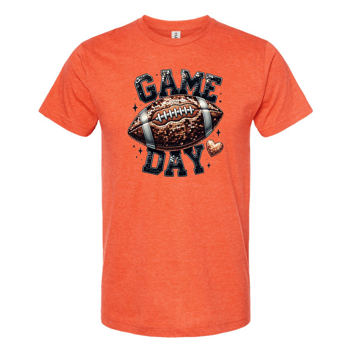 Faux Sequins Game Day on heather orange- T-shirt only