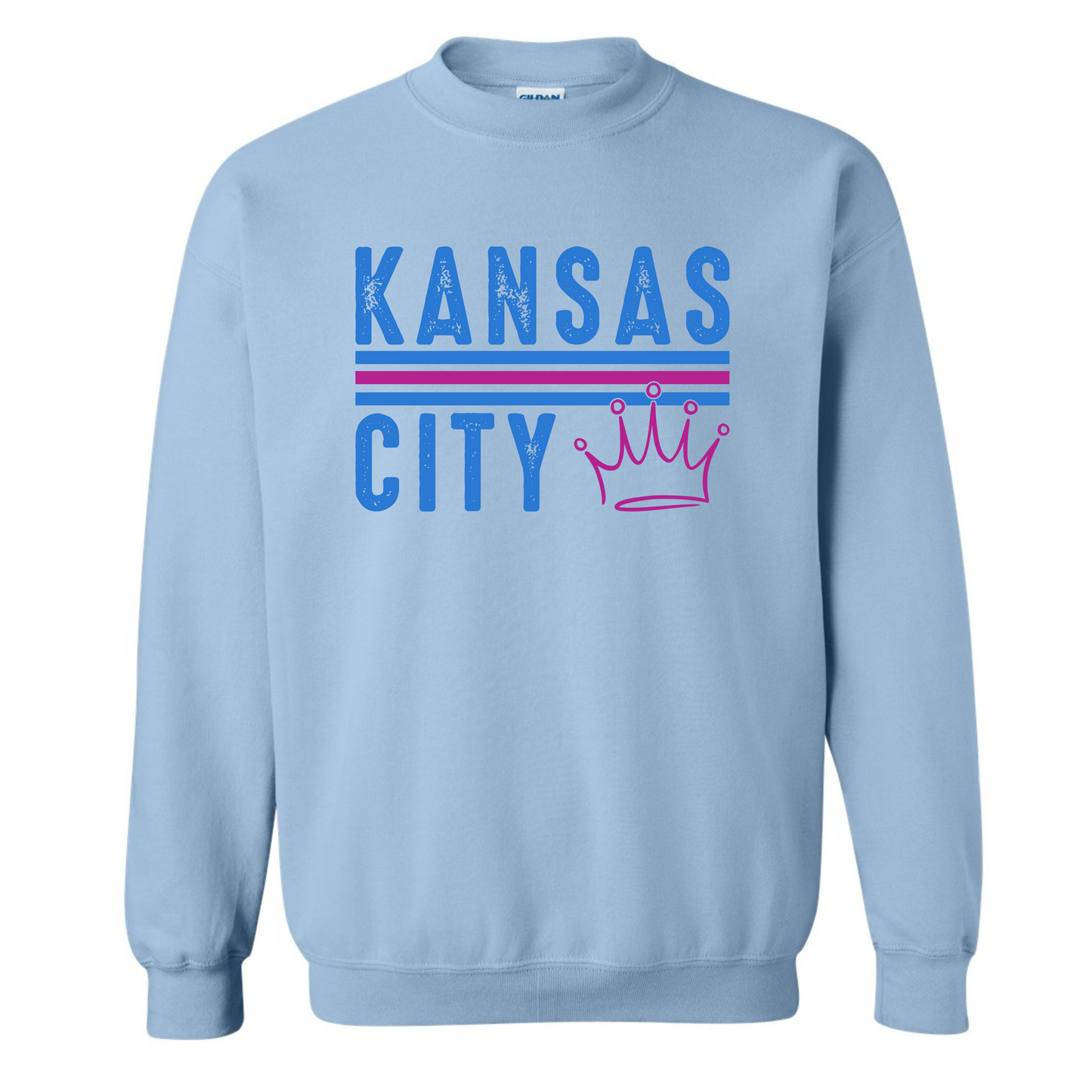 Kansas City with Crown on Light Blue