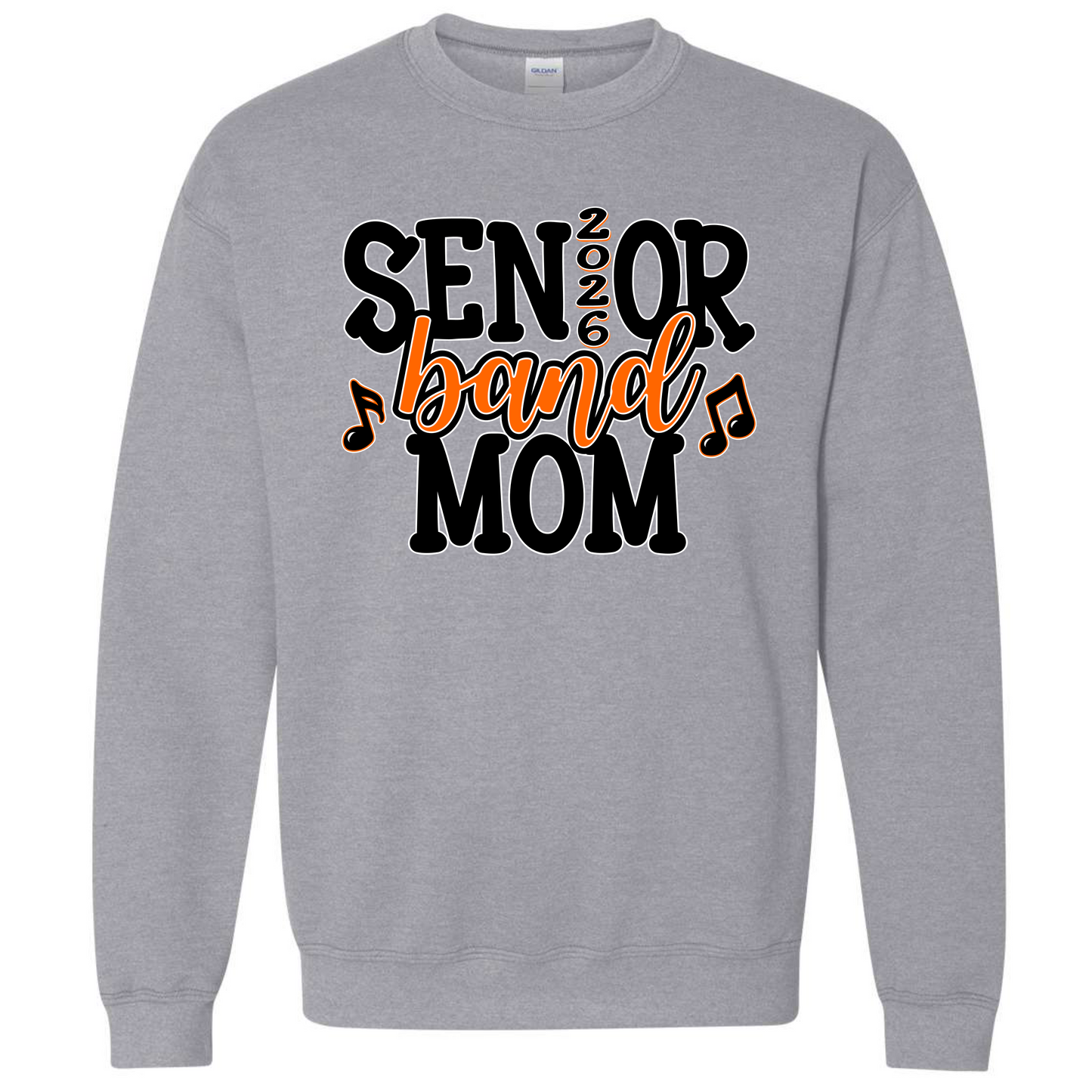 Senior Band Mom 2026 on Gray