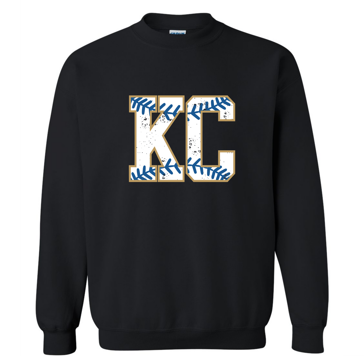 KC baseball font on black