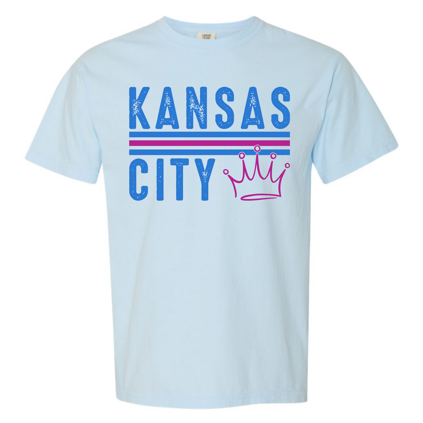 Kansas City with Crown on Light Blue