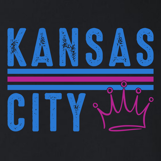 Kansas City with Crown on Black