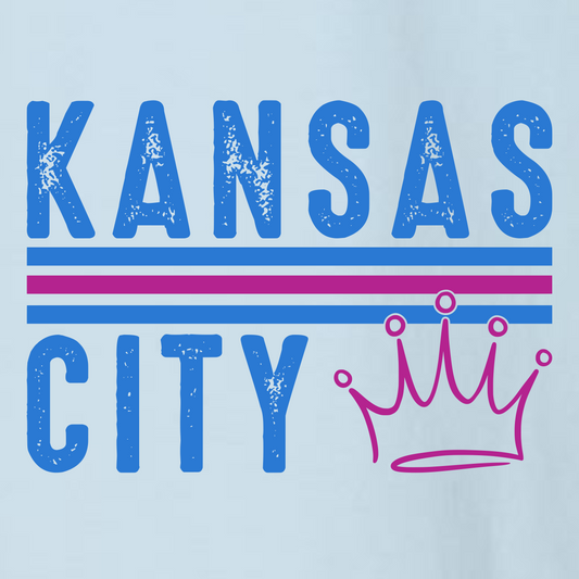 Kansas City with Crown on Light Blue