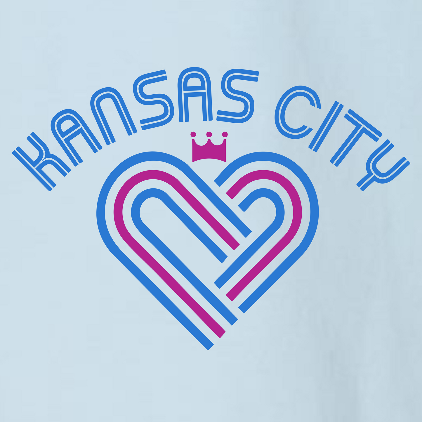 KC Heart on Light Blue