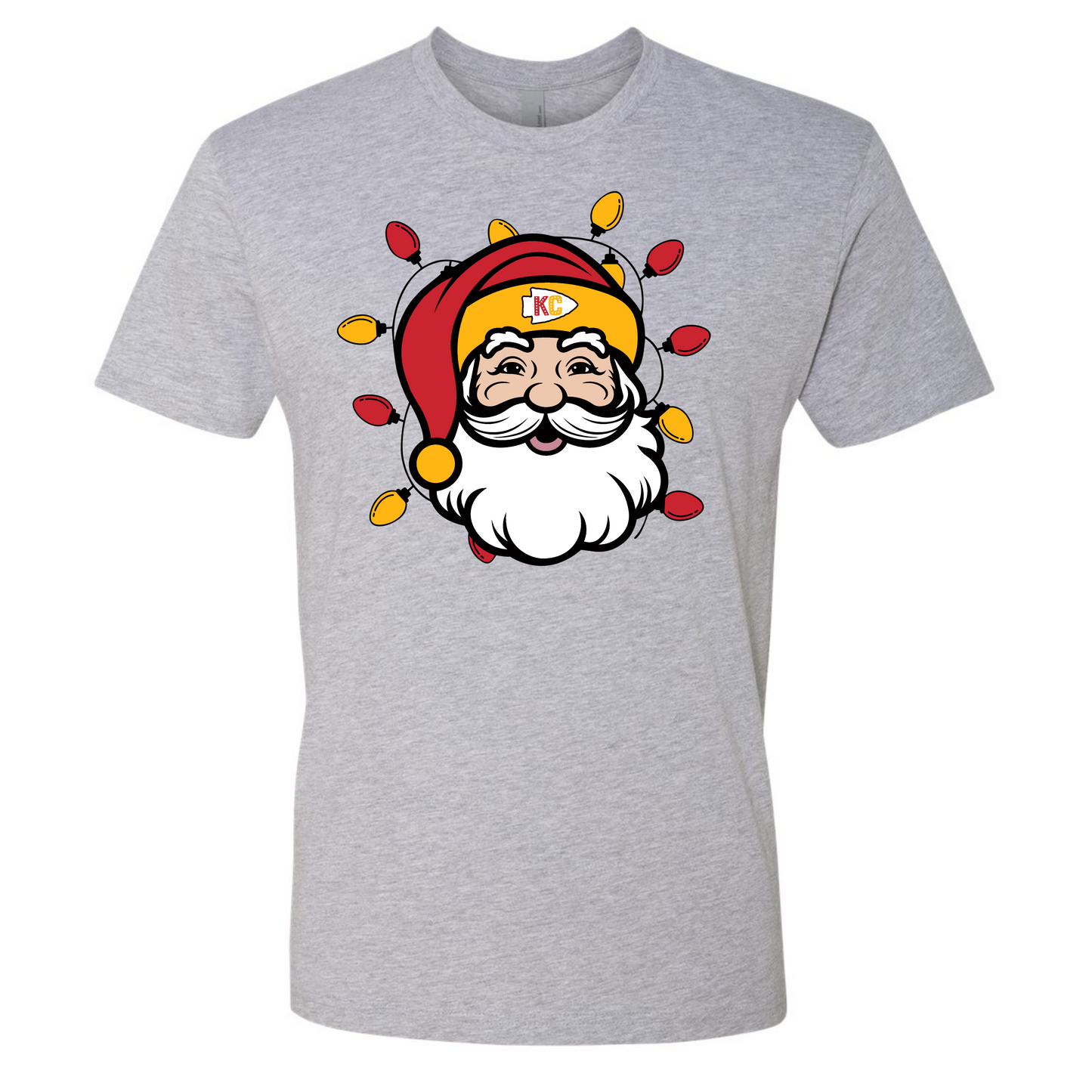 KC Santa With Lights on Gray