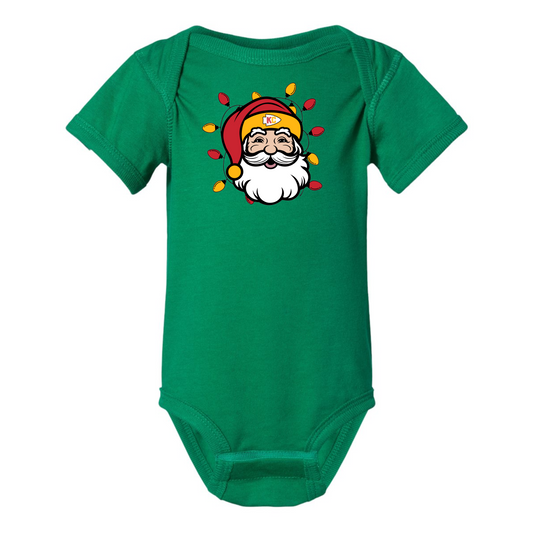 KC Santa with lights on kelly green- infant, toddler & youth