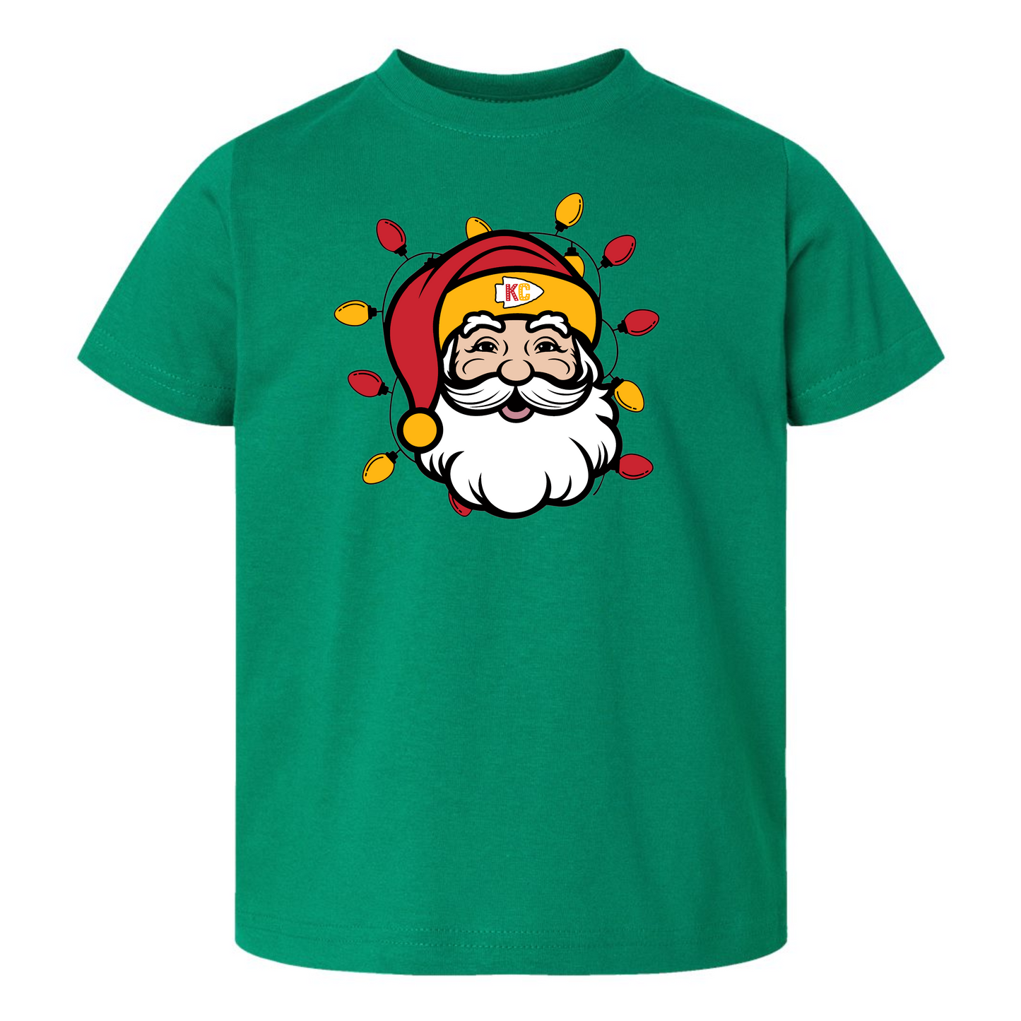 KC Santa with lights on kelly green- infant, toddler & youth