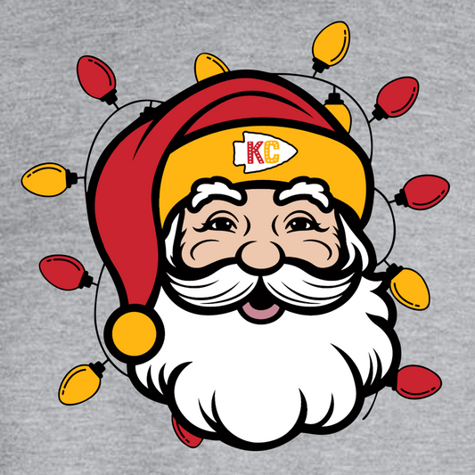KC Santa With Lights on Gray