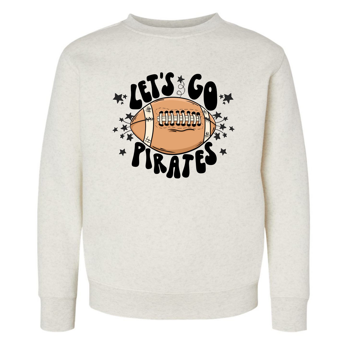 Let's Go Pirates (Adults on sand color, Youth on natural heather- no small youth t-shirts at this time)