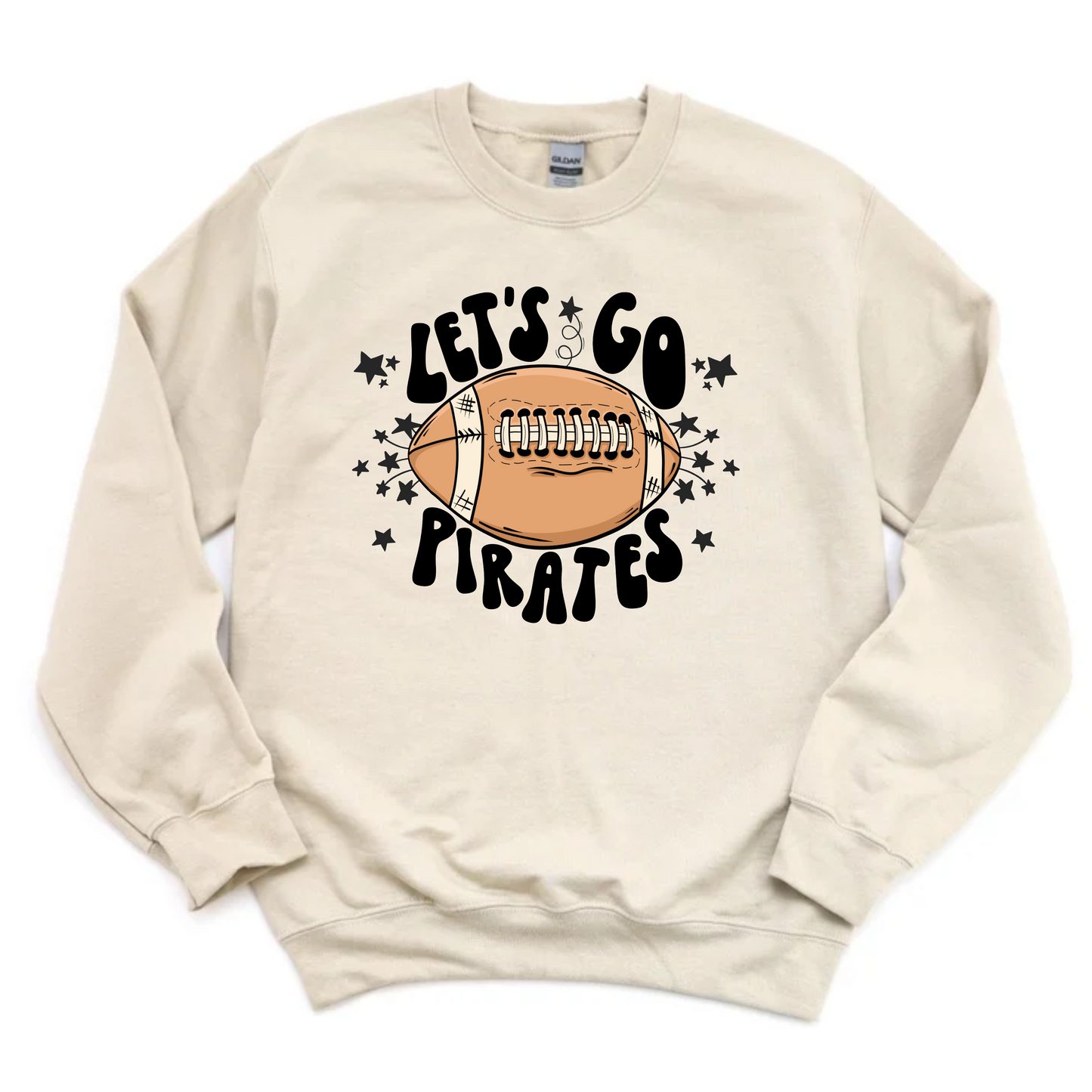 Let's Go Pirates (Adults on sand color, Youth on natural heather- no small youth t-shirts at this time)