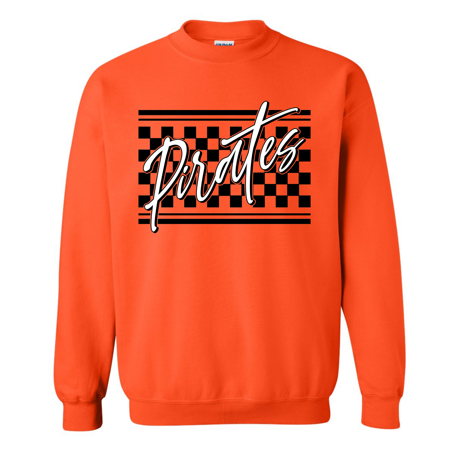 Pirates Checkered on Orange Next Level T-shirt