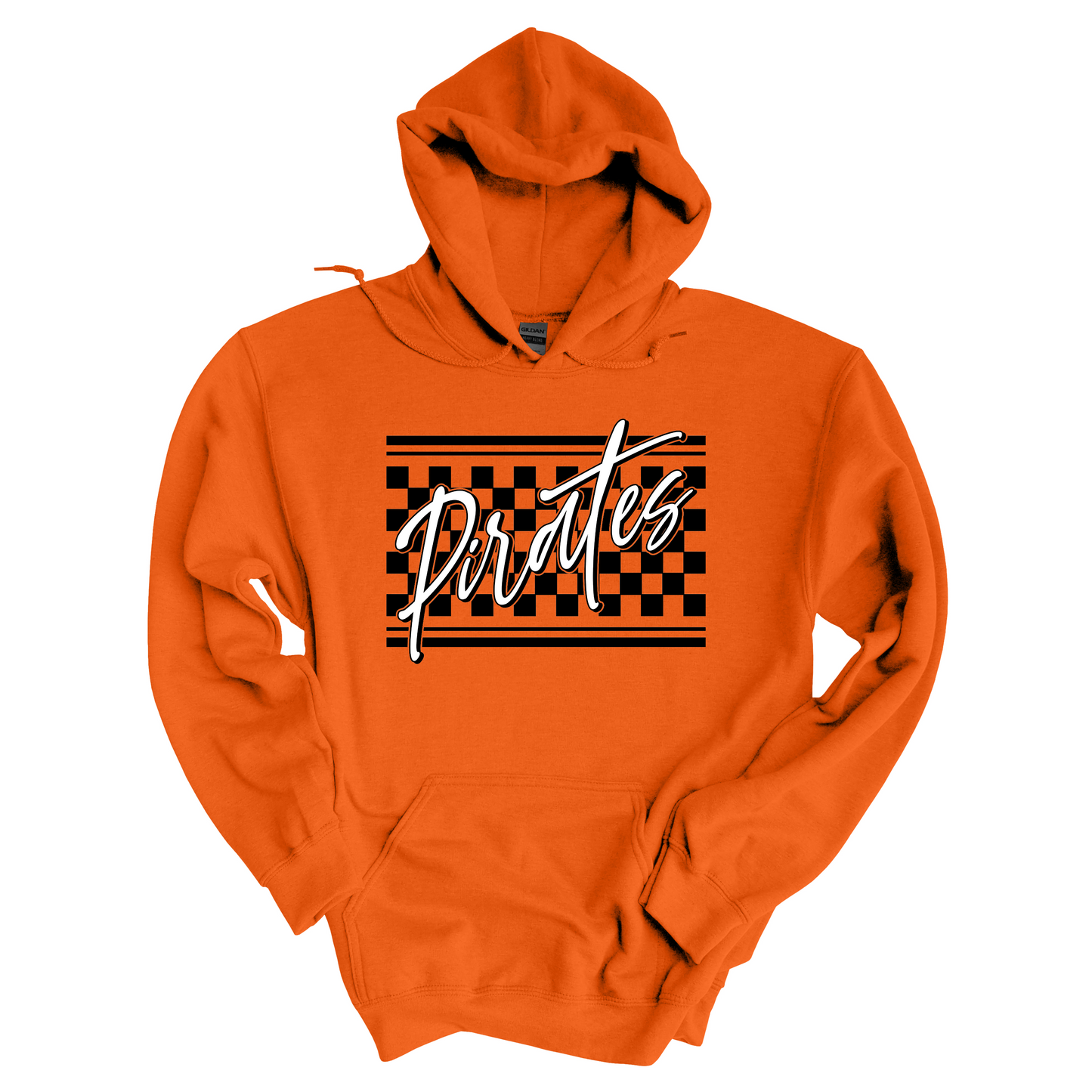 Pirates Checkered on Orange Next Level T-shirt