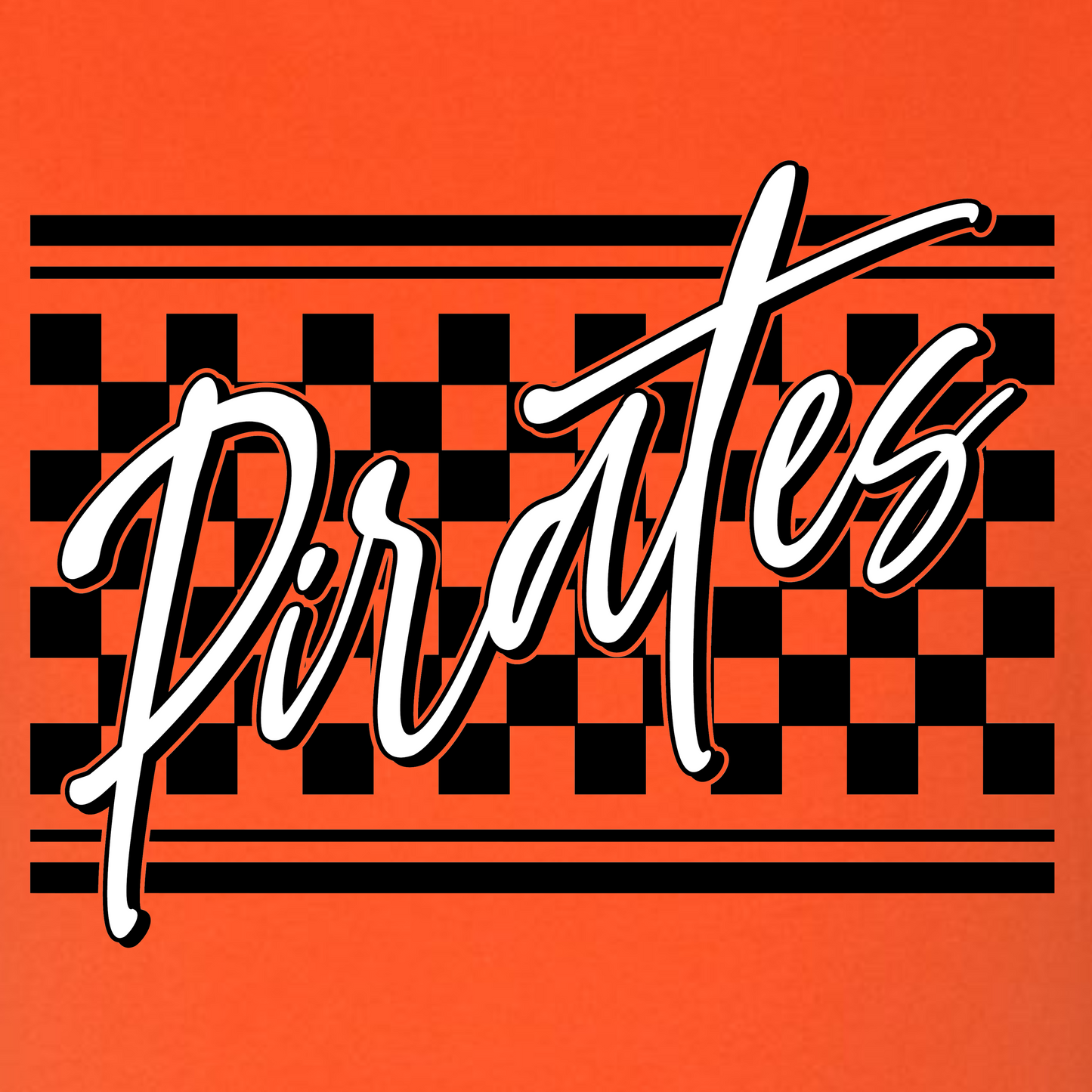 Pirates Checkered on Orange Next Level T-shirt