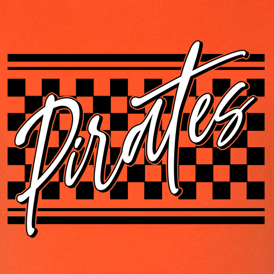 Pirates Checkered on Orange Next Level T-shirt