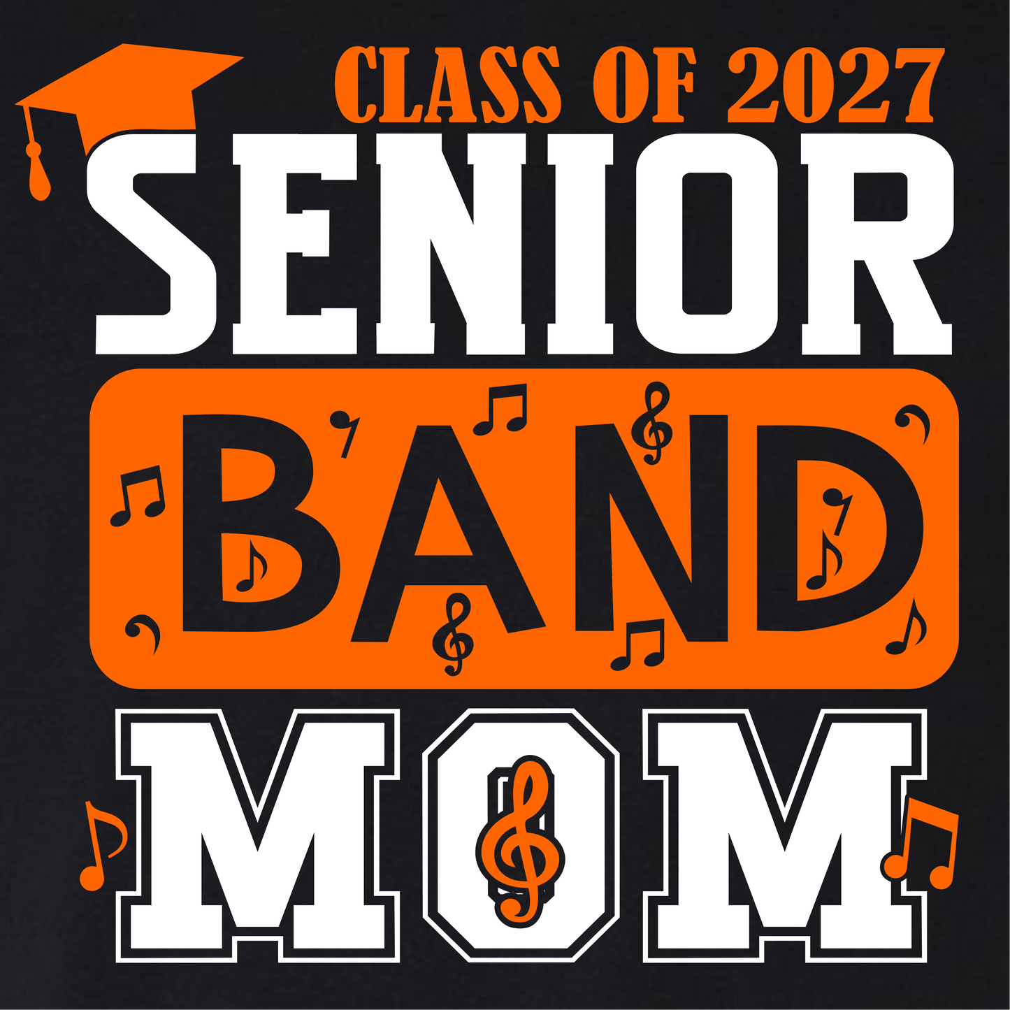 2027 Senior Band Mom on black